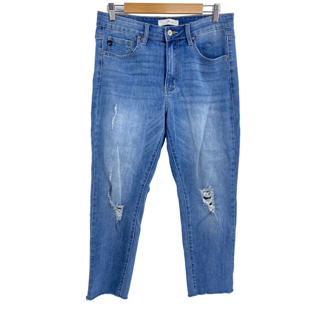 KanCan high rise ankle length distressed jeans size 31 Stretchy